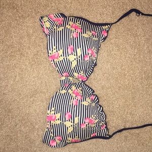 POLO cherry striped bikini top